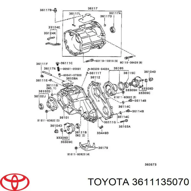 Коробка роздавальна Toyota 3611135070 ціна, від 266.14 USD