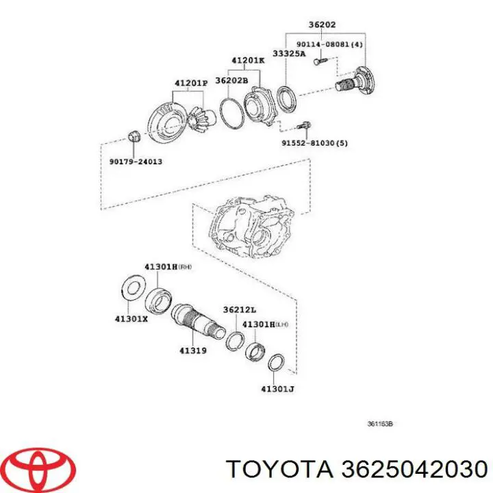 3625042030 Toyota підшипник хвостовика зовнішній