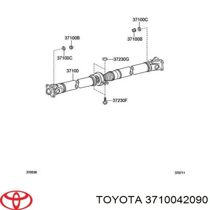 Вал карданний задній, в сборі Toyota RAV4 3 (Тойота Рав4)