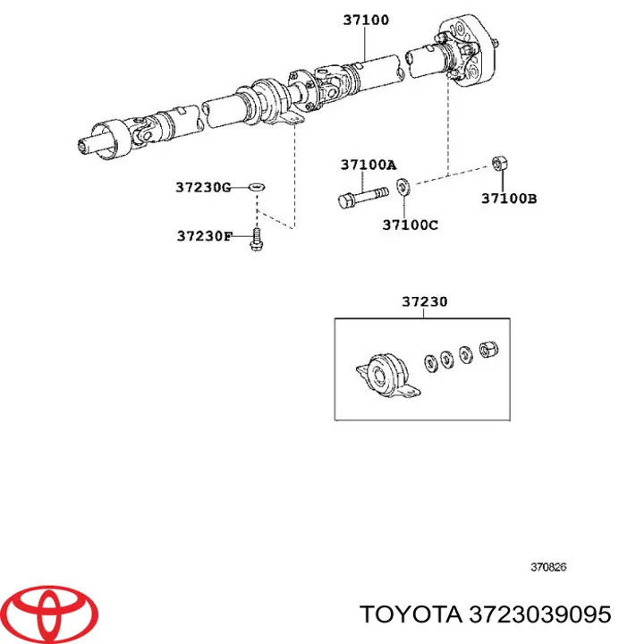 Підвісний підшипник карданного валу Toyota 3723039095 ціна, від 30.29 USD