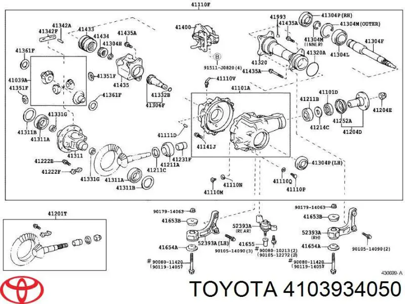 Набір сателітів редуктора заднього моста Toyota Land Cruiser 90 (J9) (Тойота Ленд крузер)