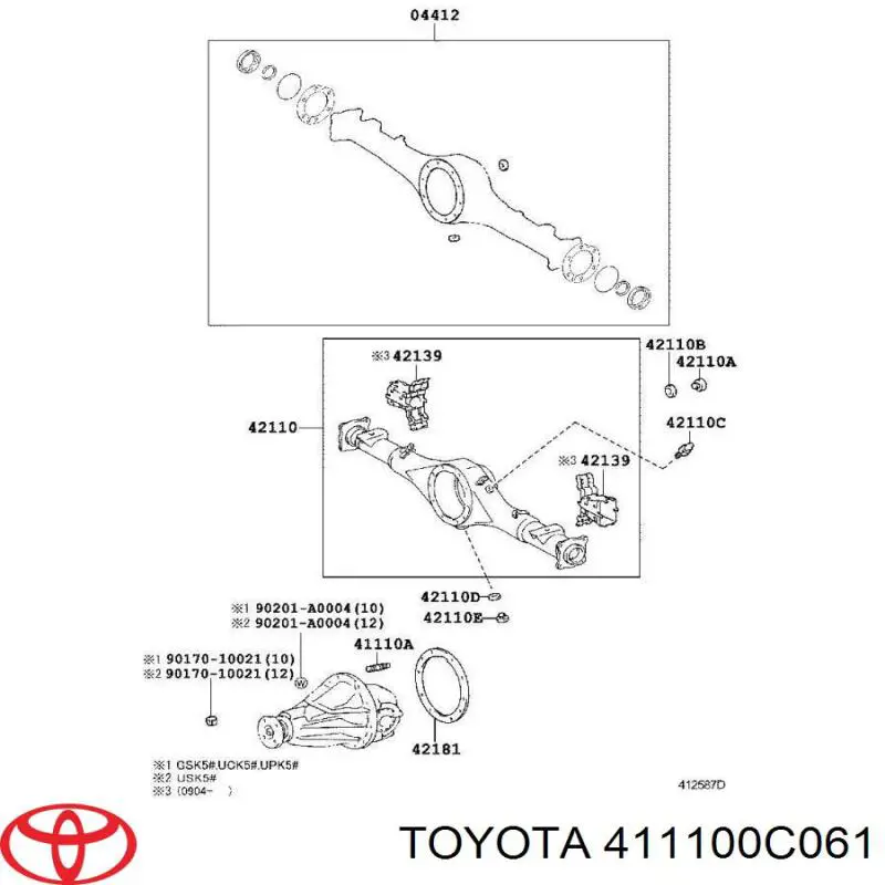 Диференціал задній 411100C061 Toyota