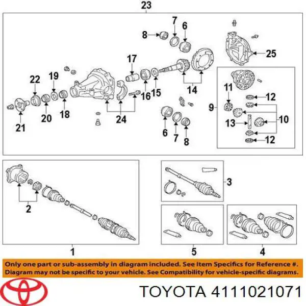 Міст задній в зборі Toyota 4111021071 ціна, від 380.01 USD