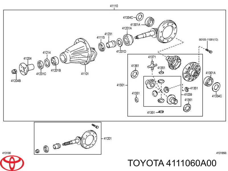 Редуктор колісний моста заднього Toyota 4111060A00 ціна, від 922.87 USD