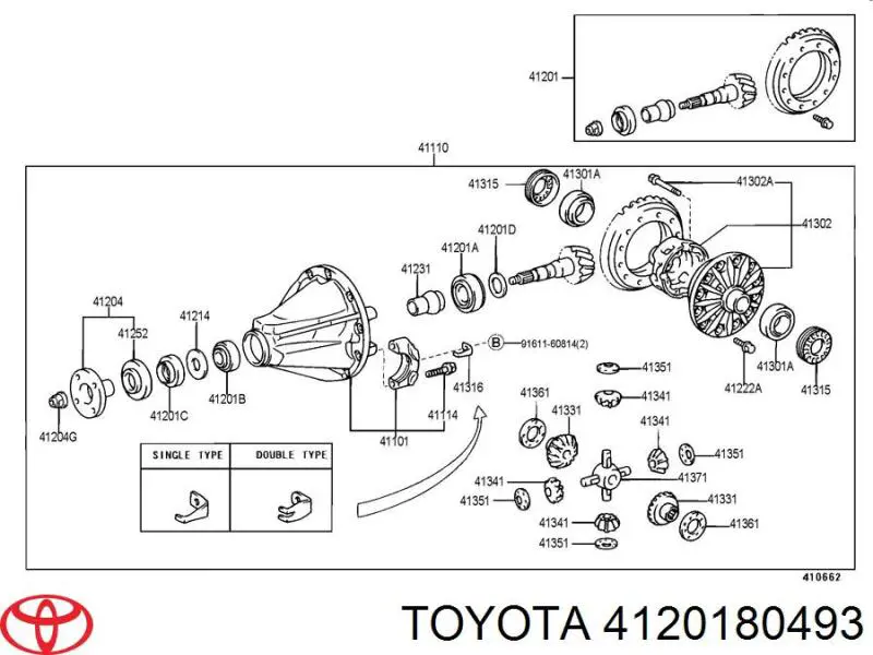 Головна пара заднього моста Toyota 4120180493 ціна, від 440.80 USD