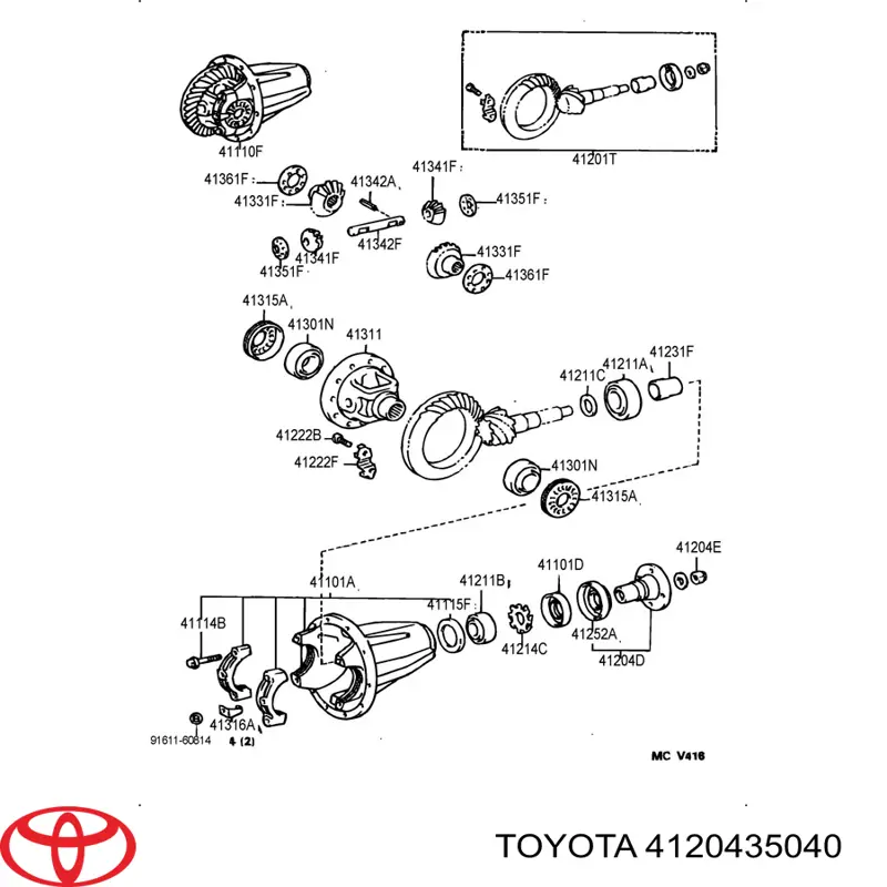 Фланець хвостовика заднього редуктора Toyota Hiace 2 (H5) (Тойота Хайейс)