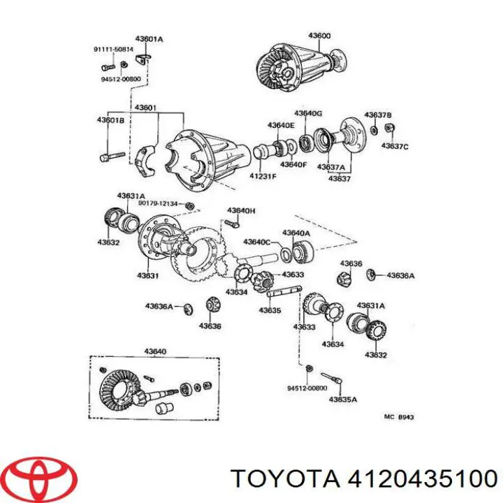 Фланець хвостовика заднього редуктора Toyota 4120435100 ціна, від 62.99 USD