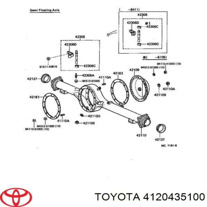 Фланець хвостовика заднього редуктора Toyota Land Cruiser (J12) (Тойота Ленд крузер)
