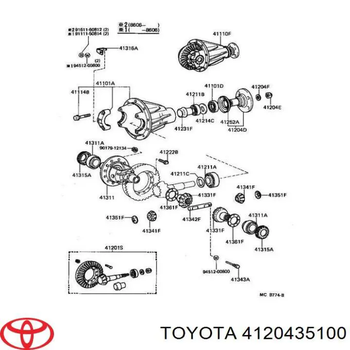 Купити 4120435100 Toyota Фланець хвостовика заднього редуктора