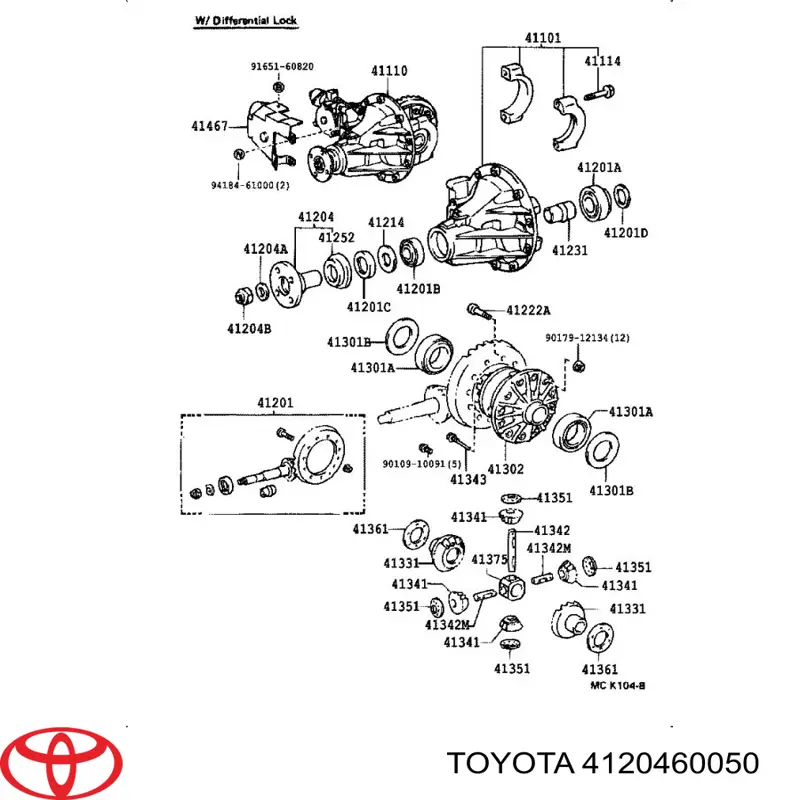 Фланець хвостовика заднього редуктора 4120460030 Toyota