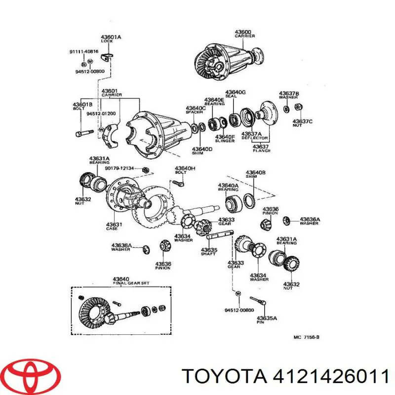 Шайба диференціалу заднього мосту Toyota 4121426011 ціна, від 6.77 USD