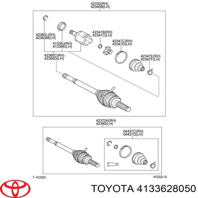 Пильник зовнішньої гранати, задньої півосі Toyota 4133628050 ціна, від 7.33 USD
