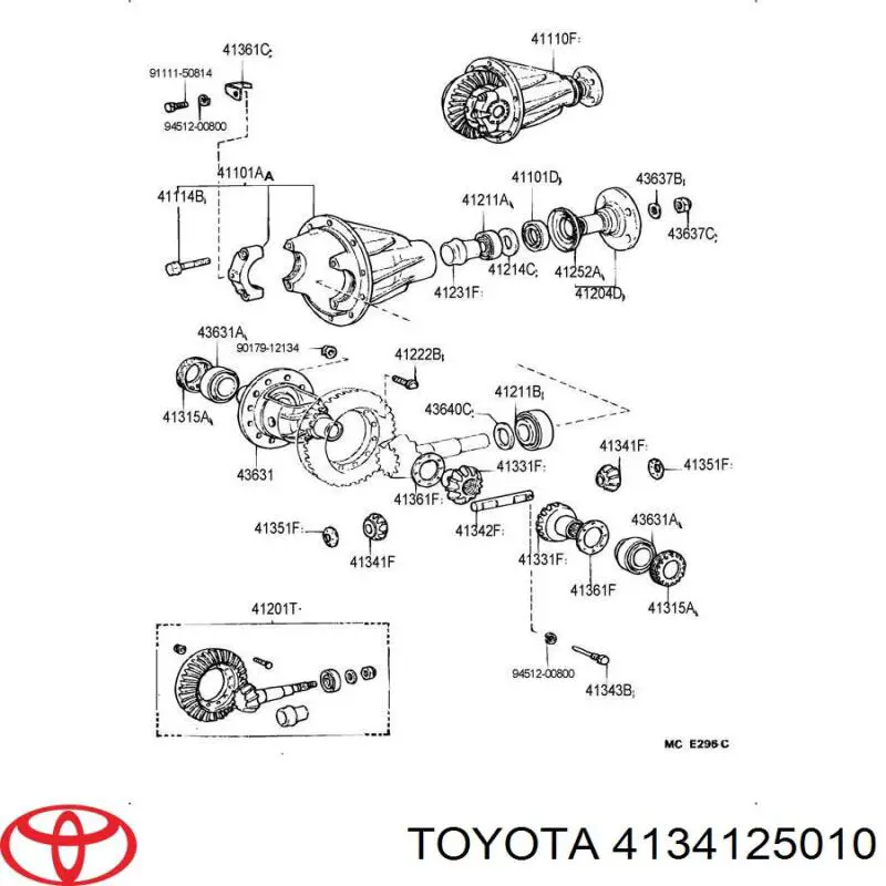 4134125010 Toyota Сателіт диференціала