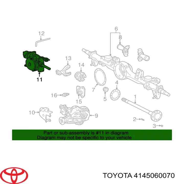 Привід блокавання диференціалу зад. моста Toyota Land Cruiser 100 (J10) (Тойота Ленд крузер)