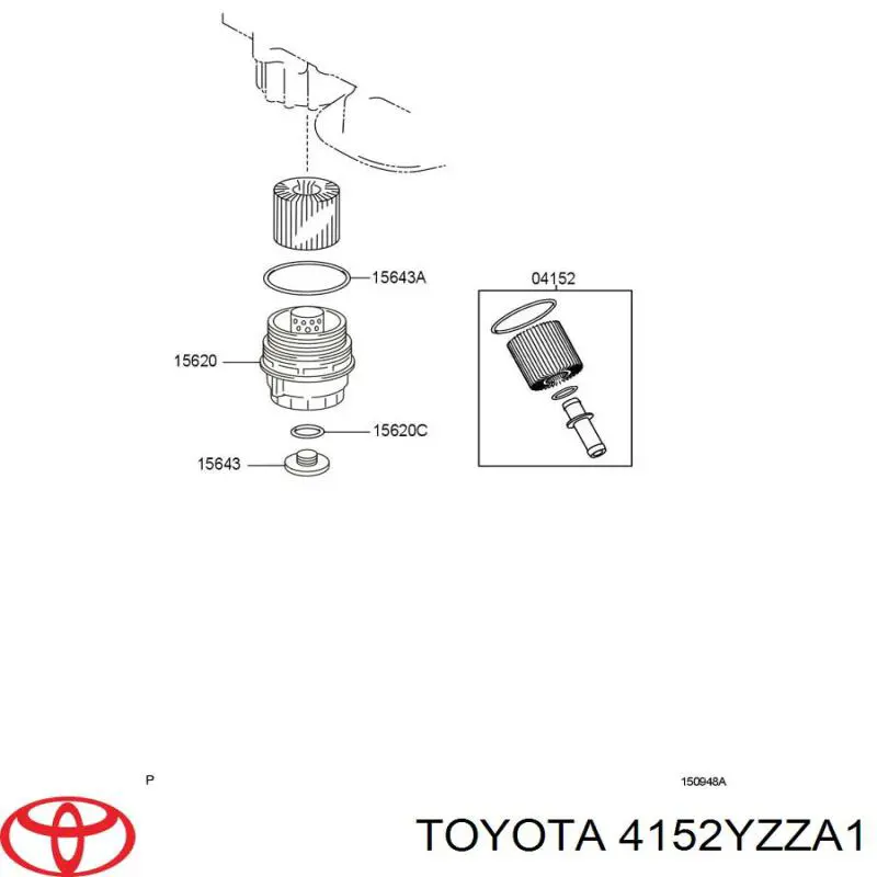 Масляний фільтр 4152YZZA1 Toyota