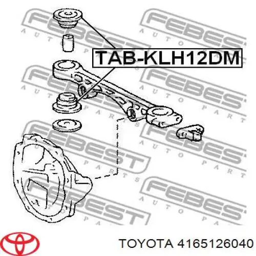 4165126040 Toyota сайлентблок (подушка редуктора заднього моста, задній)