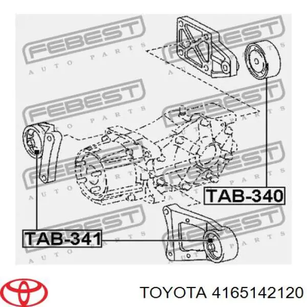 Сайлентблок траверси кріплення заднього редуктора, передній TOYOTA 4165142120