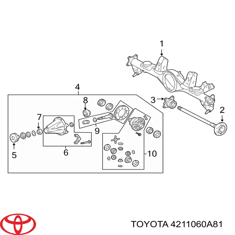 Картер заднього моста Toyota Land Cruiser PRADO (J150) (Тойота Ленд крузер)