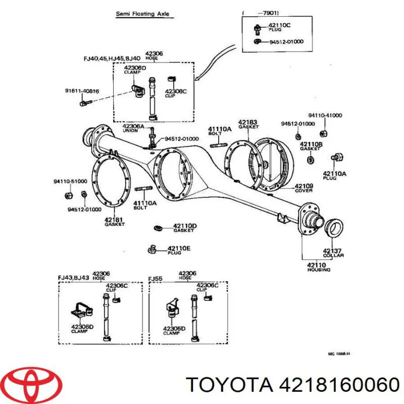 Прокладка редуктора заднього моста Toyota 4218136010 ціна, від 5.99 USD