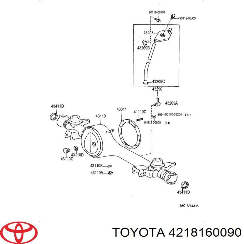 Прокладка редуктора заднього моста TOYOTA 4218160090