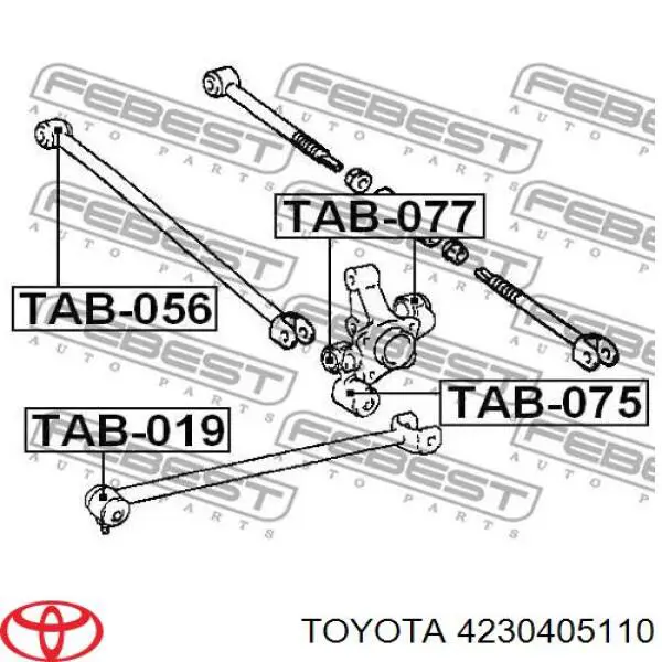 Цапфа - поворотний кулак задній, правий Toyota Avensis (T22) (Тойота Авенсіс)