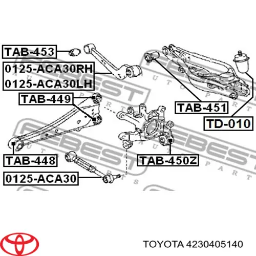 4230405140 Toyota Цапфа поворотна права