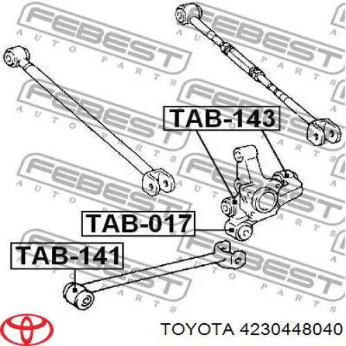 Цапфа - поворотний кулак задній, правий 4230448040 Toyota