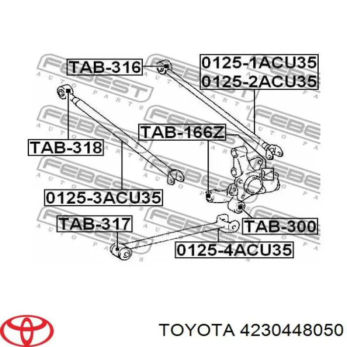 Цапфа - поворотний кулак задній, правий Toyota Highlander (U4) (Тойота Хайлендер)