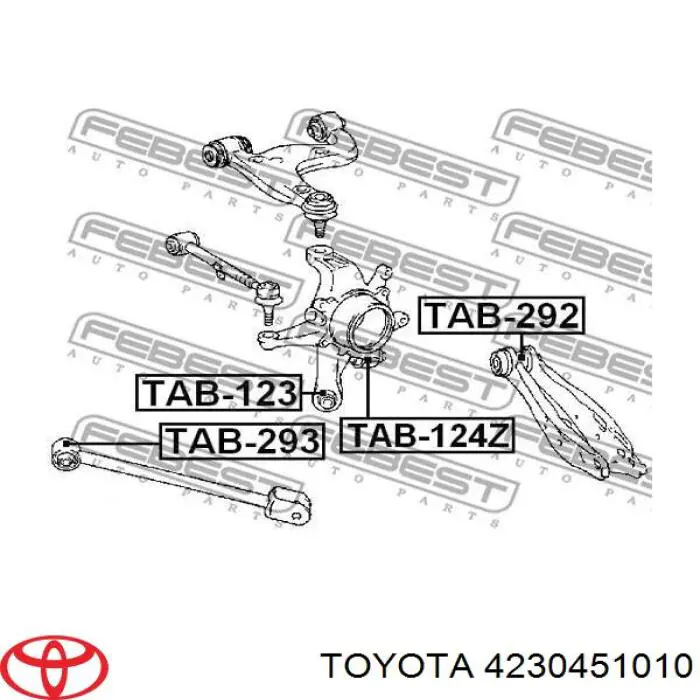 4230451010 Toyota Цапфа поворотна права