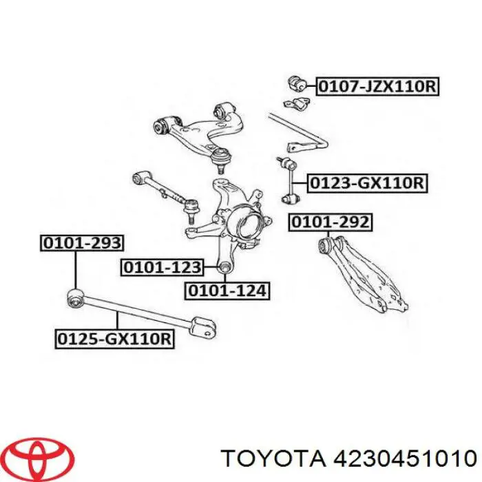 Цапфа - поворотний кулак задній, правий Toyota 4230451010 ціна, від 38.58 USD