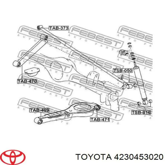 Цапфа - поворотний кулак задній, правий Toyota 4230453020 ціна, від 20.25 USD