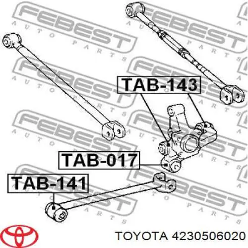 Цапфа - поворотний кулак задній, лівий Toyota Camry (V10) (Тойота Камрі)