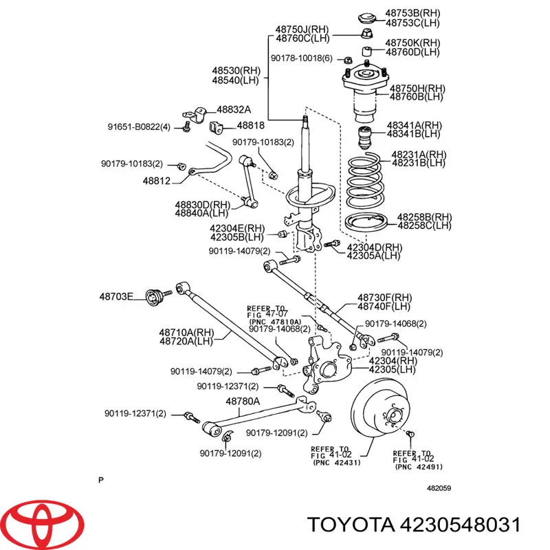 Кулак поворотний лівий Toyota 4230548031 ціна, від 25.33 USD