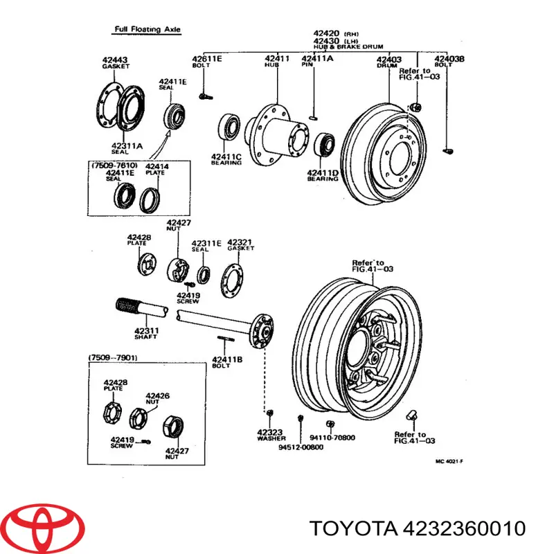 Кільце стопорне підшипника передньої маточини Toyota 4232360010 ціна, від 2.75 USD