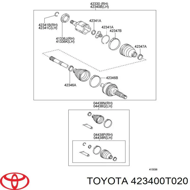  Піввісь задня, ліва Toyota Venza 