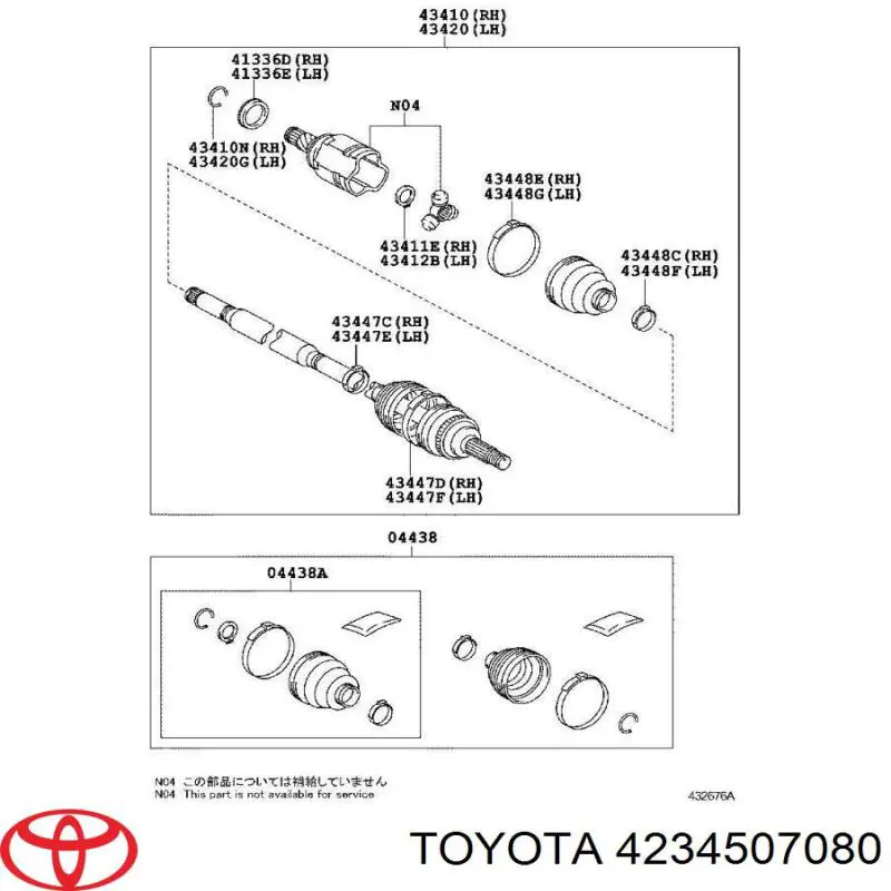  4234507080 Toyota