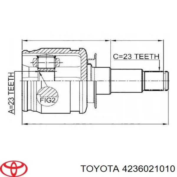 Шарнір кутових швидкостей внутрішній задній Toyota 4236021010 ціна, від 343.30 USD