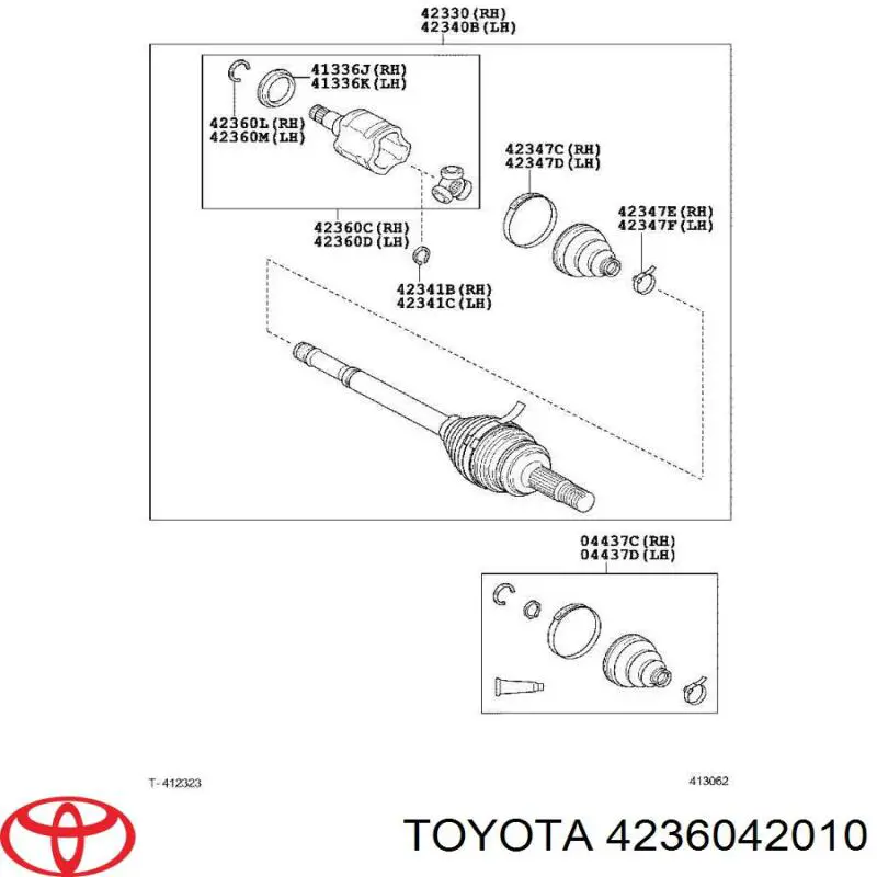 Купити 4236042010 Toyota ШРКШ внутрішній, задній