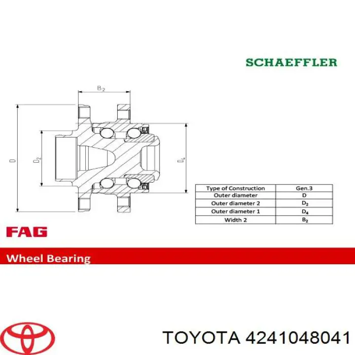 Купити 4241048041 Toyota Підшипник ступиці колеса