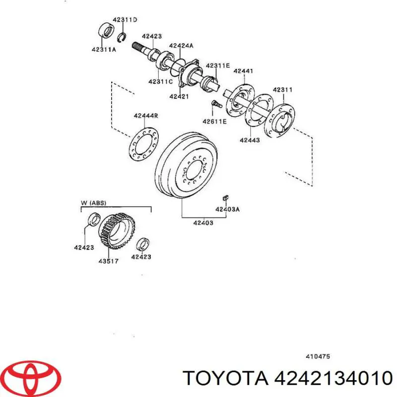 Маточини задніх коліс Toyota 4242134010 ціна, від 64.74 USD