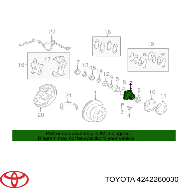 Маточина задня ліва Toyota 4242260030 ціна, від 79.60 USD