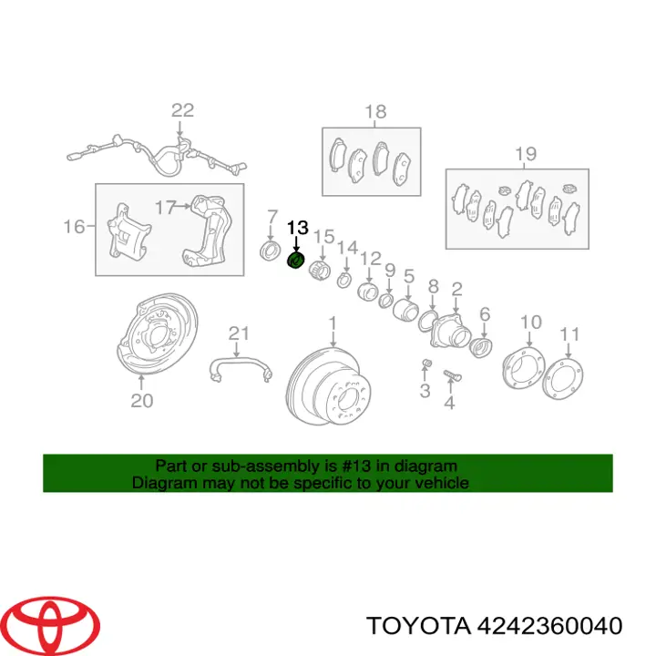 Кільце стопорне підшипника задньої піввісі Toyota 4242360040 ціна, від 19.00 USD