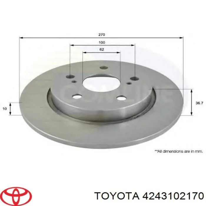 Задні дискові гальма Toyota 4243102170 ціна, від 26.61 USD