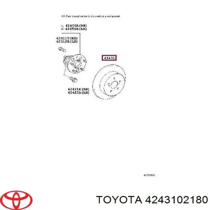 Гальмівні диски 4243102180 Toyota