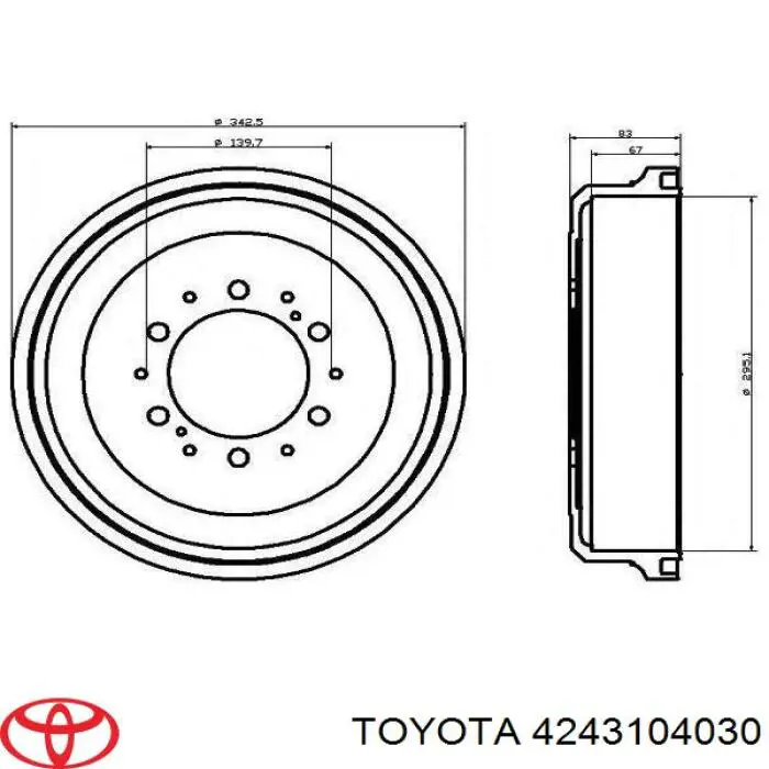 4243104030 Toyota барабан гальмівний задній