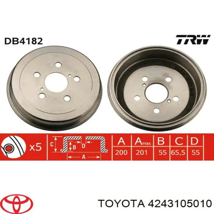 4243105010 Toyota барабан гальмівний задній