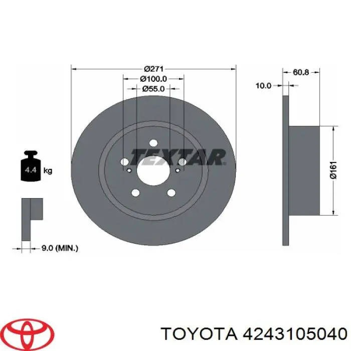 Гальмівні диски 4243105040 Toyota