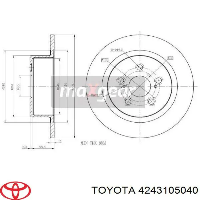 4243105040 Toyota диск гальмівний задній