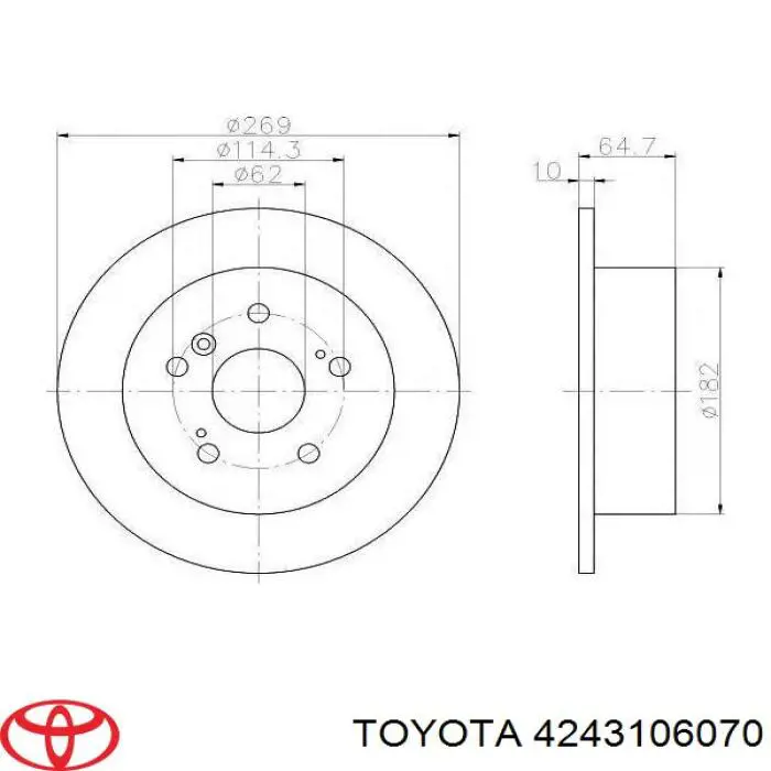 Задні дискові гальма Toyota 4243106070 ціна, від 38.61 USD