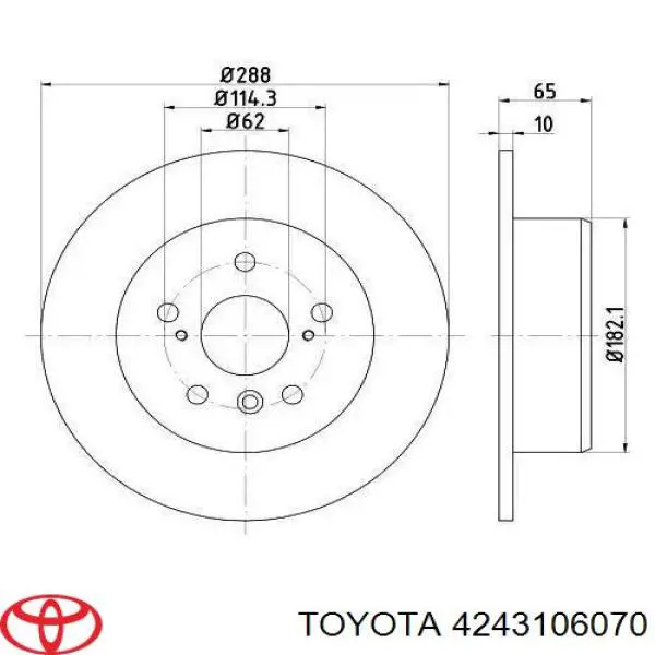 4243106070 Toyota диск гальмівний задній